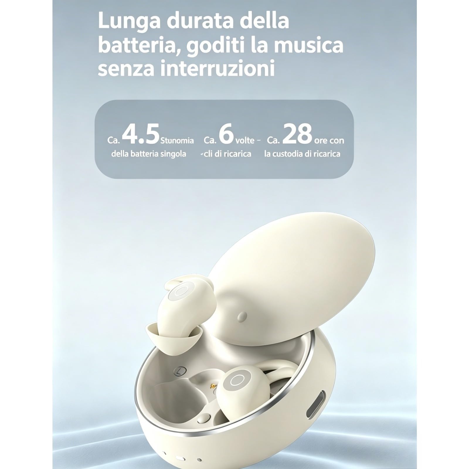 Artevive Bluetooth Moto Earbuds, Auricolari Wireless Per Moto E Dormire, Isolamento Rumore E Comfort (Nero)