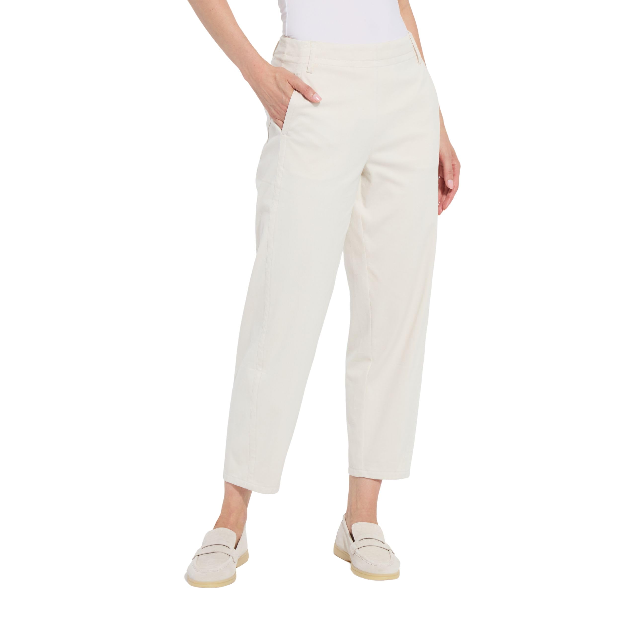Lyss Anelise Barrel Leg Pant High Waisted Pull On Barrel Pants Women Comfy Wide Leg Everyday Trousers