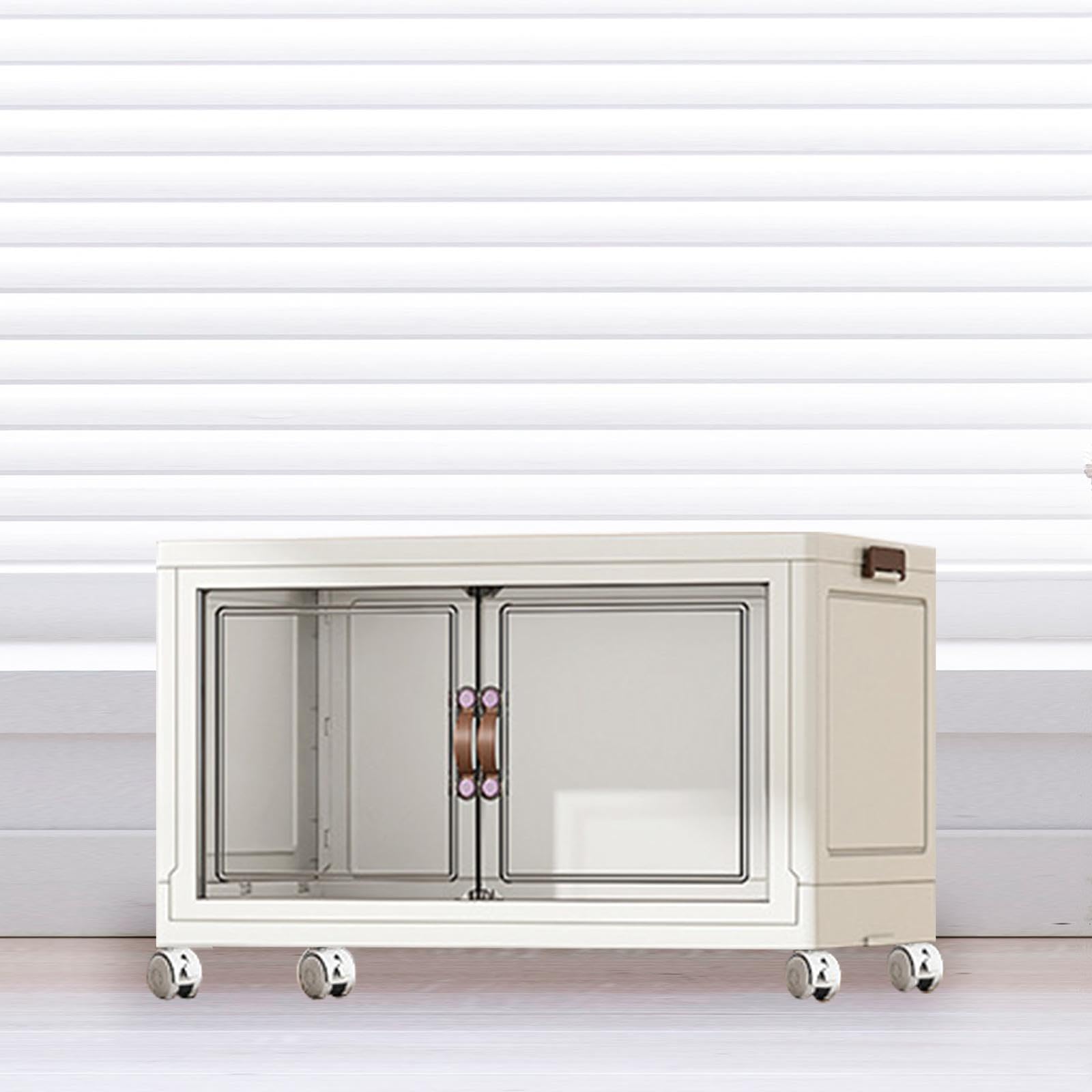 LOVIVER Faltbarer Lagerschrank, stapelbare Lagerbehälter, vielseitig einsetzbar, leicht, leicht zu transportieren, Lagerbehälter für Wohnungen und Wohnheime, Weiß 1 Lage 55 cm