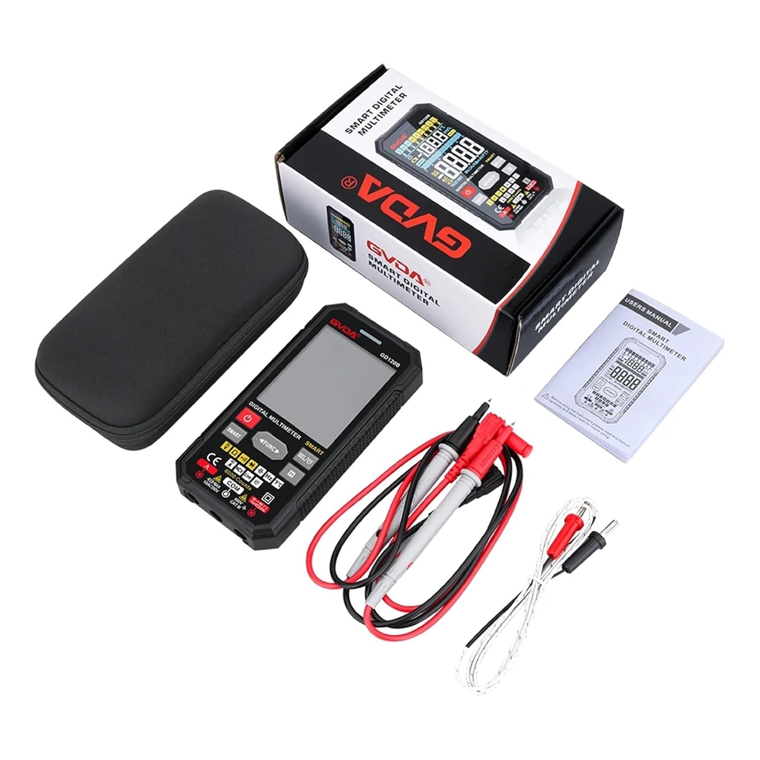 Digital Multimeter True RMS Auto Range NCV AC Voltage Tester Voltmeter Temperature Measure Smart Multitester Multimetro(GD120B-green)