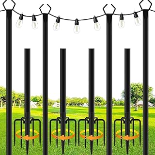 HoldOneLight 4 Pack String Light Poles