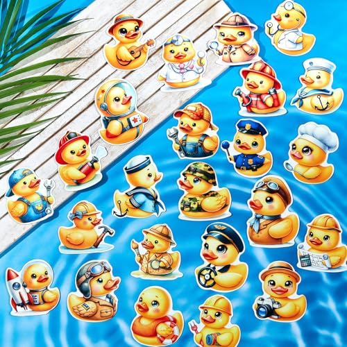 24 imanes decorativos de patito amarillo divertidos para puerta miniatura 4
