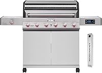 Vista 24 de Monument Grills Parrilla de barbacoa inteligente de gas natural convertible de 6 quemadores de acero inoxidable Denali 605 con kit de conversión