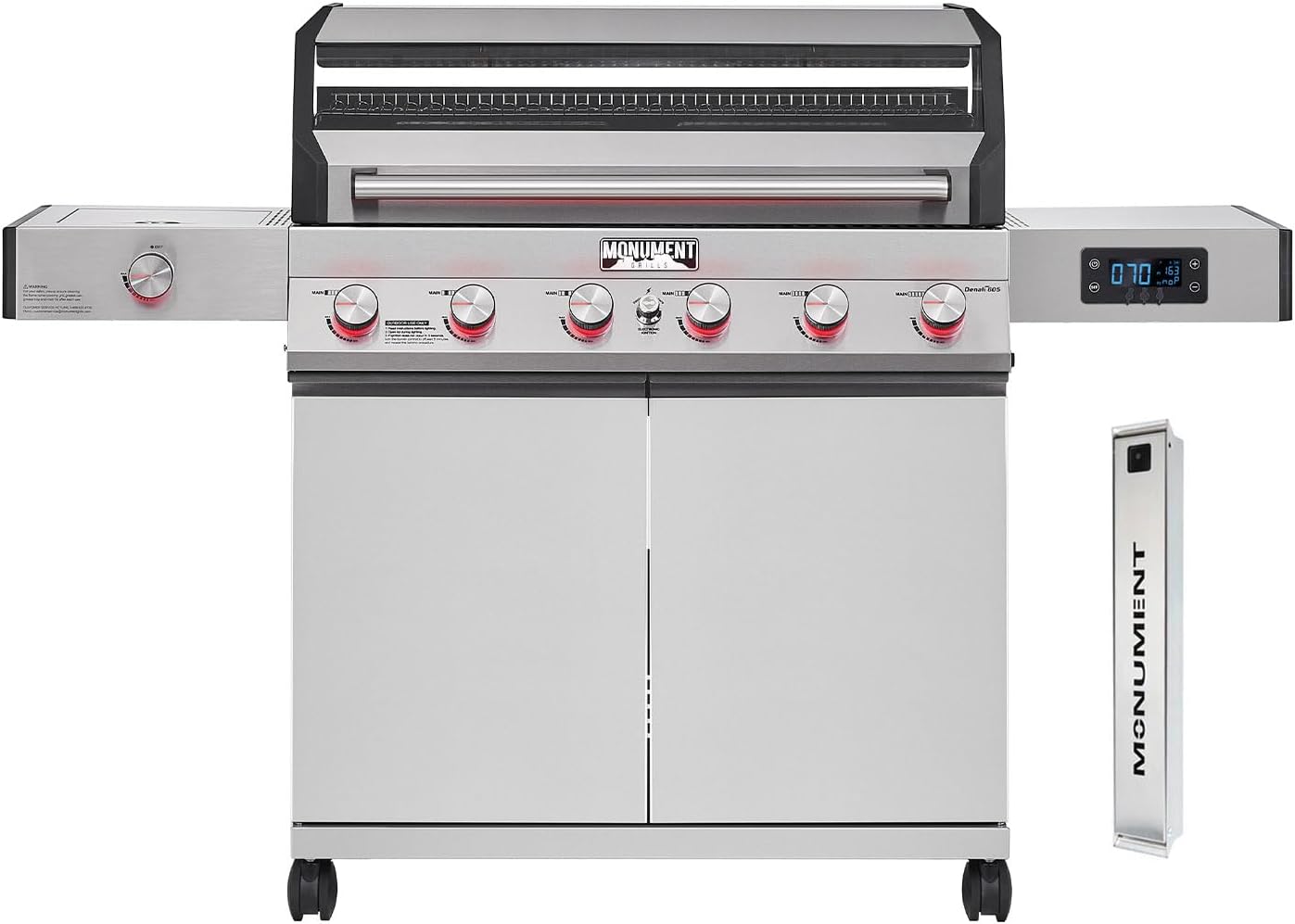 6-Burner Convertible Natural Gas Smart bbq Grill Stainless Steel Denali 605 with Smoke Box (Without Conversion Kit)