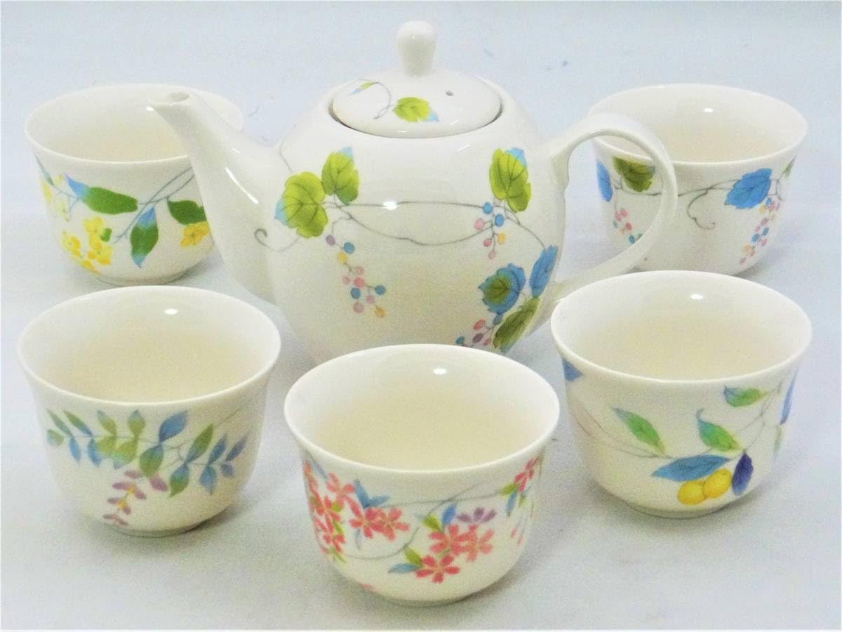 2523 薩摩焼　竹菊文　茶器セット　急須1客　猪口5客　湯呑蓋付2客 Amazon.co.jp: 竹久夢二 夢美草 ポット茶器セット 湯呑5個