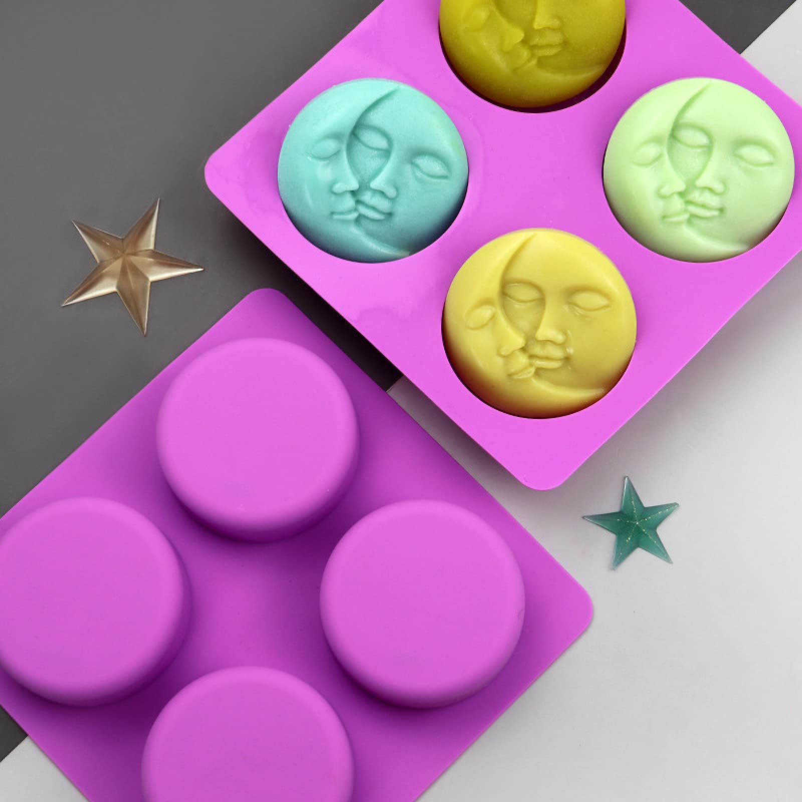 Stampo Fai Da Te Per Decorazioni Stampo In Silicone A Forma Di Coniglio 3D - 2 Pezzi, Per Sapone, Resina, Cioccolato, Cera, Alimentare Stampi Per Candele