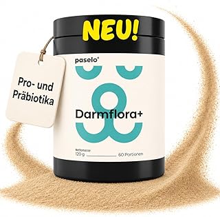 Probiotika Pulver für Hunde – paselo® Darmflora+ unterstützt Verdauung – 2 Stämme Probiotika & Präbiotika – ideal bei Sodbrennen beim Hund, weichem KOT oder Grasfressen