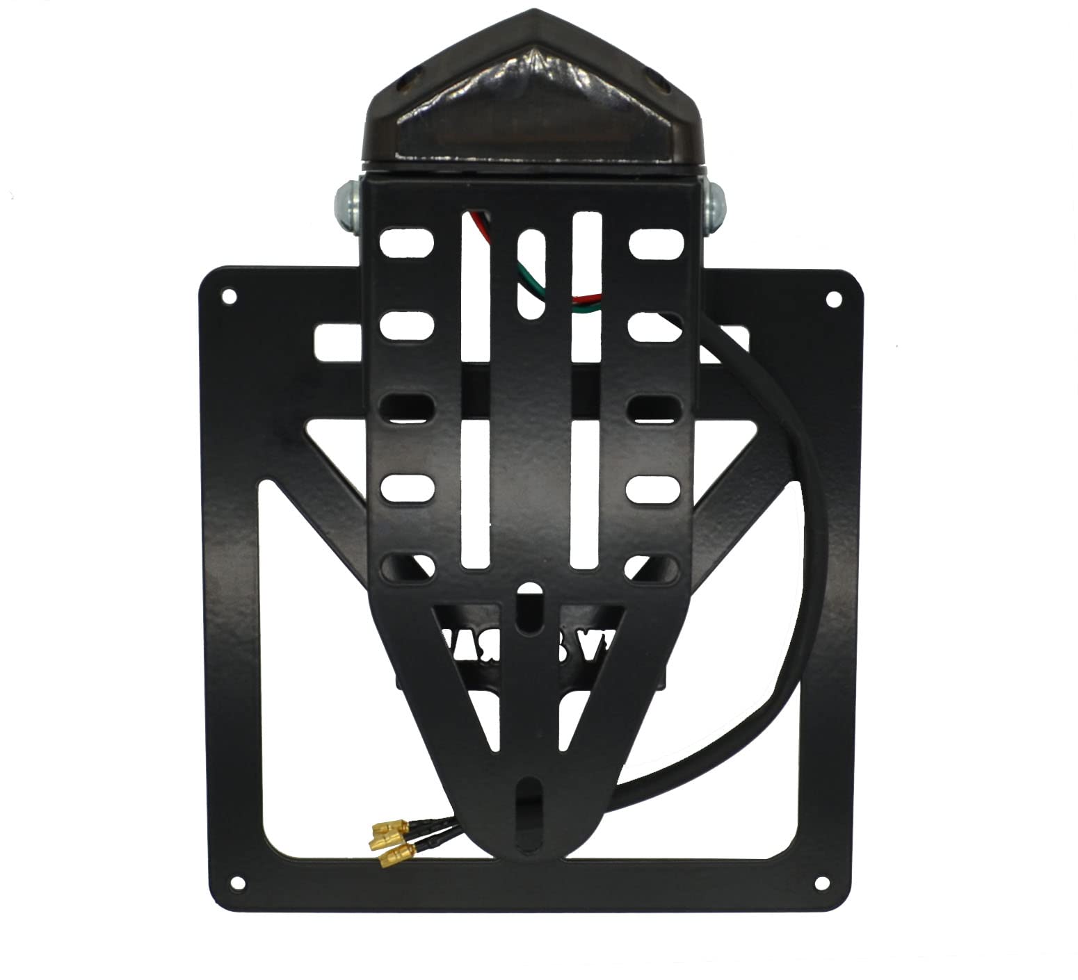 Portatarga Pieghevole Universale per Codino Stretto NERO CC 125 300 450 Motard Enduro Moto Con Faretto Nero