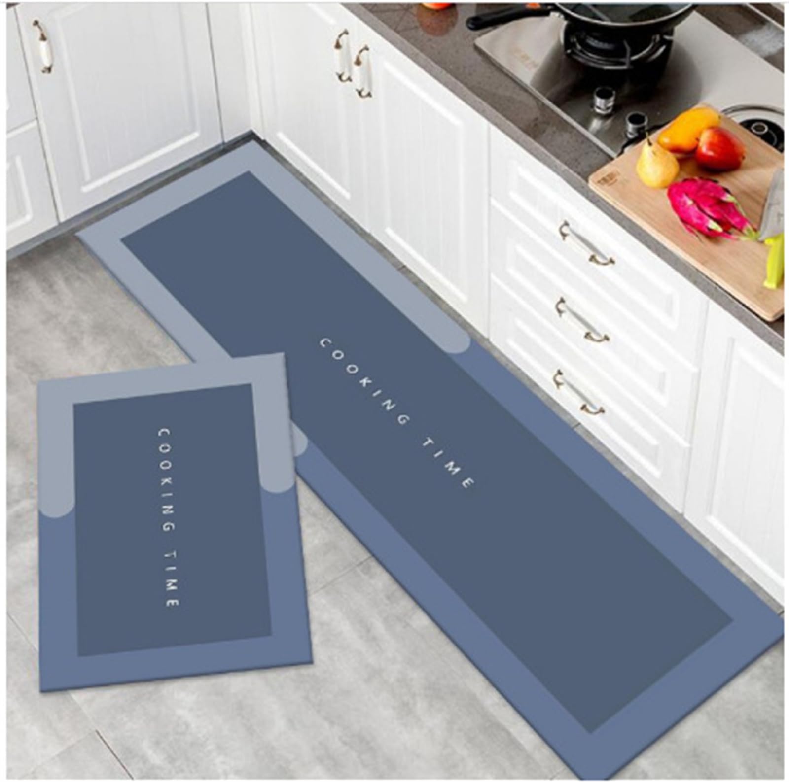 KüChenläUfer KüChenmatte 45x120cm, KüChenteppich Waschbar rutschfest, Teppich LäUfer Flur FußMatte Badematten, Wasser öL Aufnehmen Teppich KüChe Set für KüChe Wohnzimmer, Badezimmer Yellow
