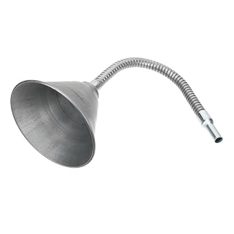 Capless Flexible Iron Oil Funnel with Built in Filter Long Neck Multi Angle Gas and Engine Oil Funnel for Cars Motorcycles and Trucks Debris Spill Resistant Design
