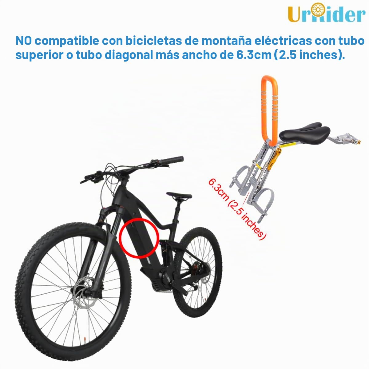UrRider New Upgrade Asiento de Bicicleta para niños. Se Adapta a Bicicletas de montaña, Bicicletas para Mujeres y Bicicletas Plegables/Montaje Frontal Plegable, portátil y de liberación rápida…