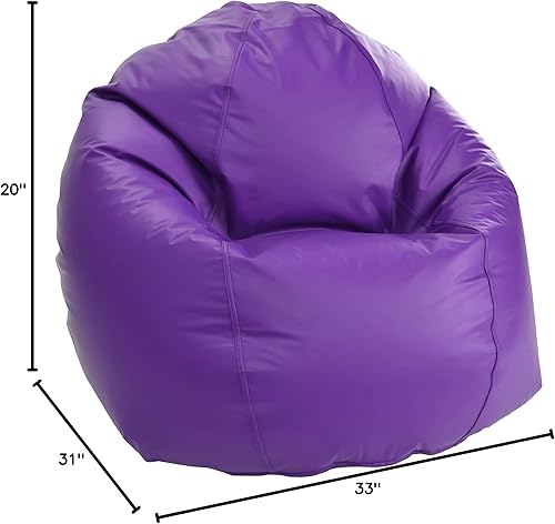 Miniatura 40 de Bean Products Puf grande de vinilo impermeable de grado marino | Relleno con cuentas de poliestireno y espuma CertiPUR | Fabricado en Estados Unidos