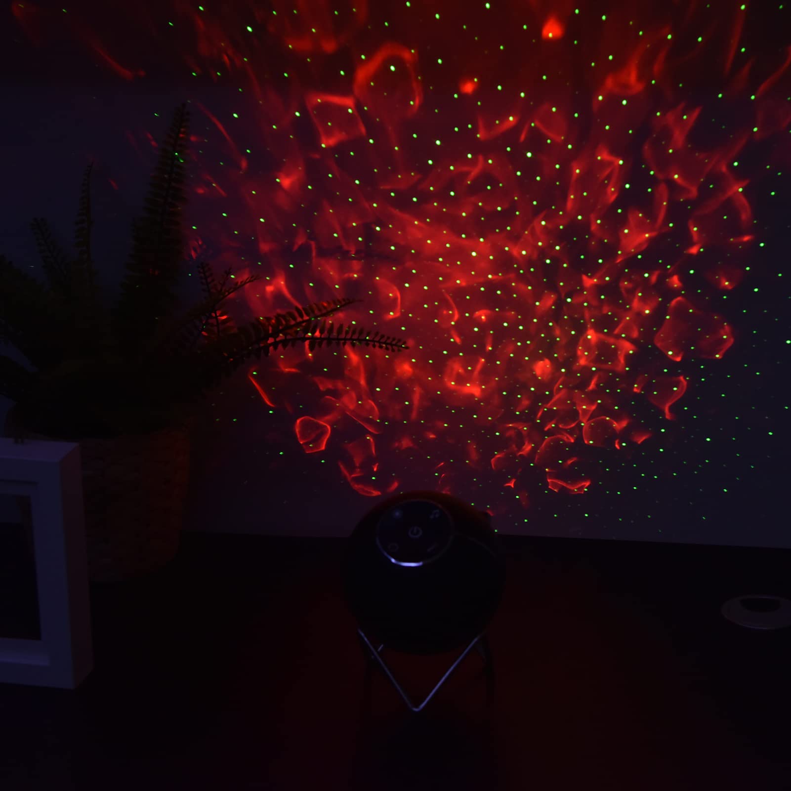 Lámpara de proyector de estrellas, luz nocturna de proyección de sincronización con Control remoto táctil colorido y música para fiesta infantil