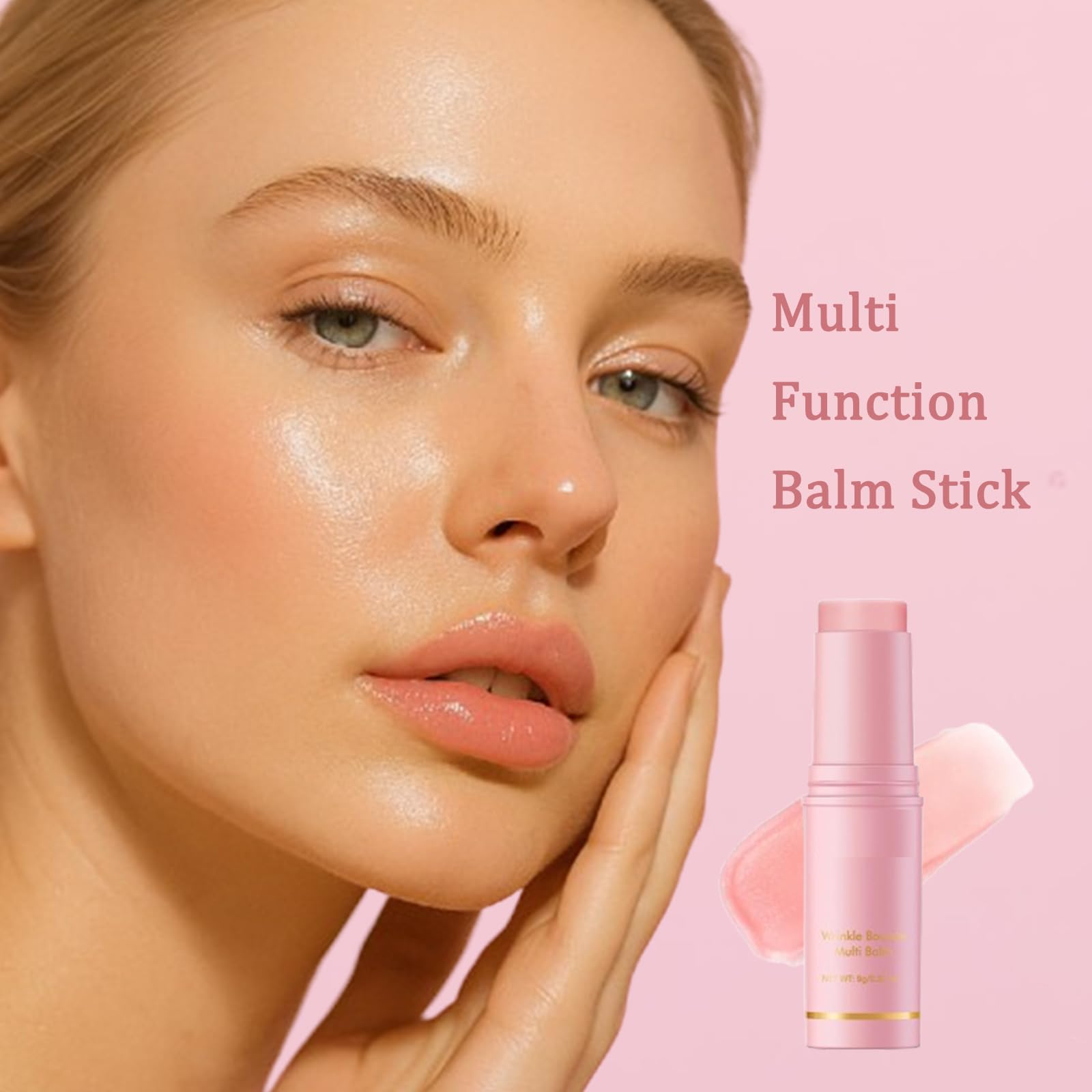 2PCS Pink Collagen Stick for Face & Lips, Deep Wrinkle Filler - Image 2