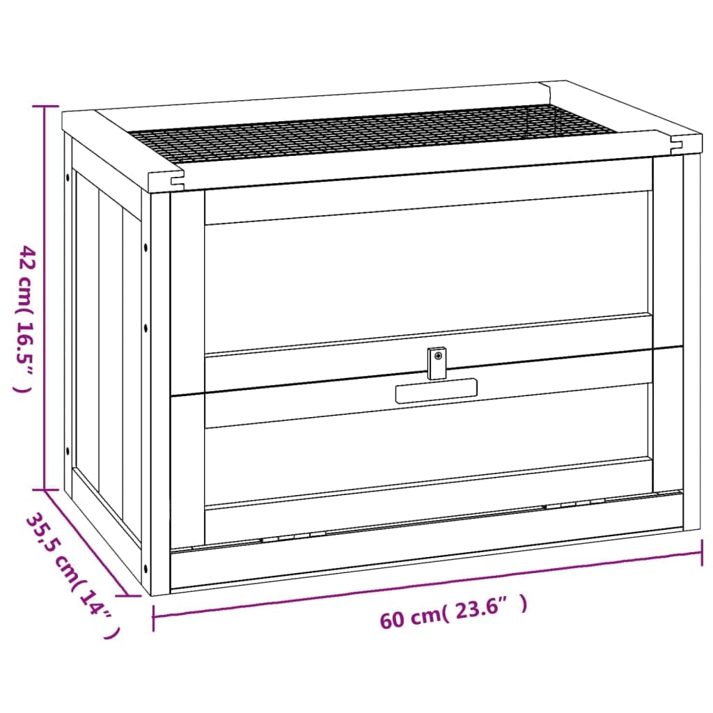INLIFE Jaula para hámster 60 x 35,5 x 42 cm, madera maciza de abeto, 7,65 kg, 172378