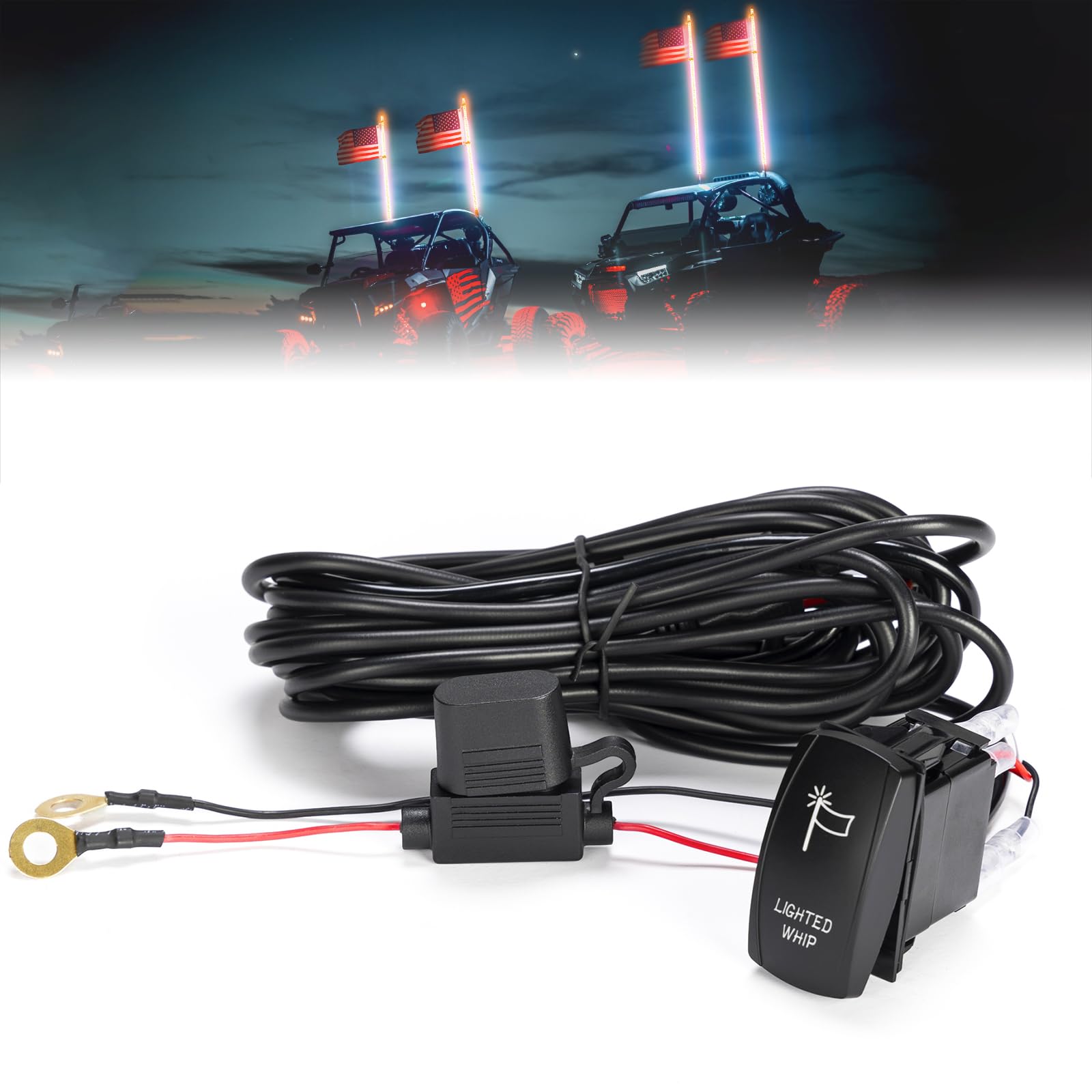 Amazon.com: KEMIMOTO Whip Lights Rocker Switch with Wiring Harness