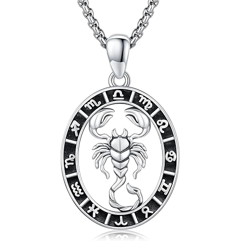 CUOKA MIRACLE 12 Constellation Necklace 925 Sterling Silver Twelve Constellation Oval Pendant Necklace Astrology Constellation Jewelry Birthday Gift Suitable for Men and Women