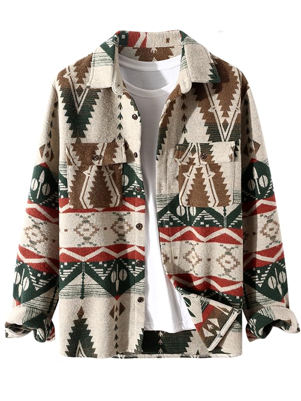 Image of ZAFUL Mens Plaid Shirt,Long Sleeves,Classic Flannel Shirt Button Down Shirt | Mens Fall Clothes Lightweight Long Sleeve Button Down Flap Pocket Jacket Tops for Fall&Winter 2026