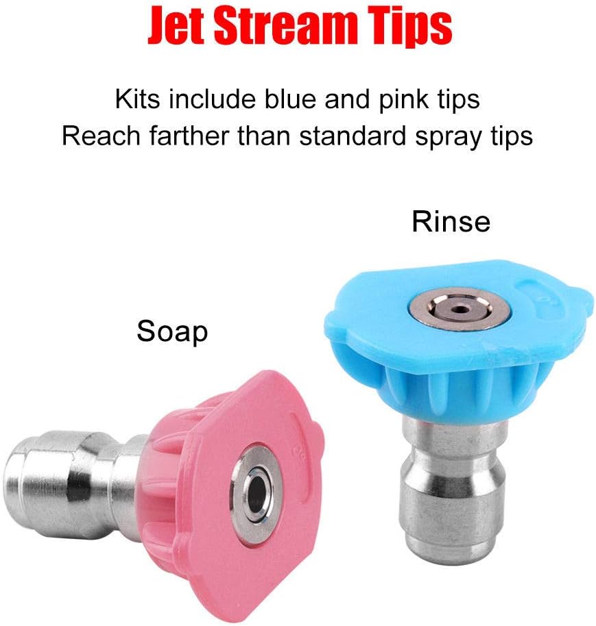 Podoy Second Story Quick-Connect Nozzle Kit for Gas Power Pressure Washers 4000 PSI Rating with Tip 1/4" Color Green Size 3.0 Pressure Washer Spray Nozzle