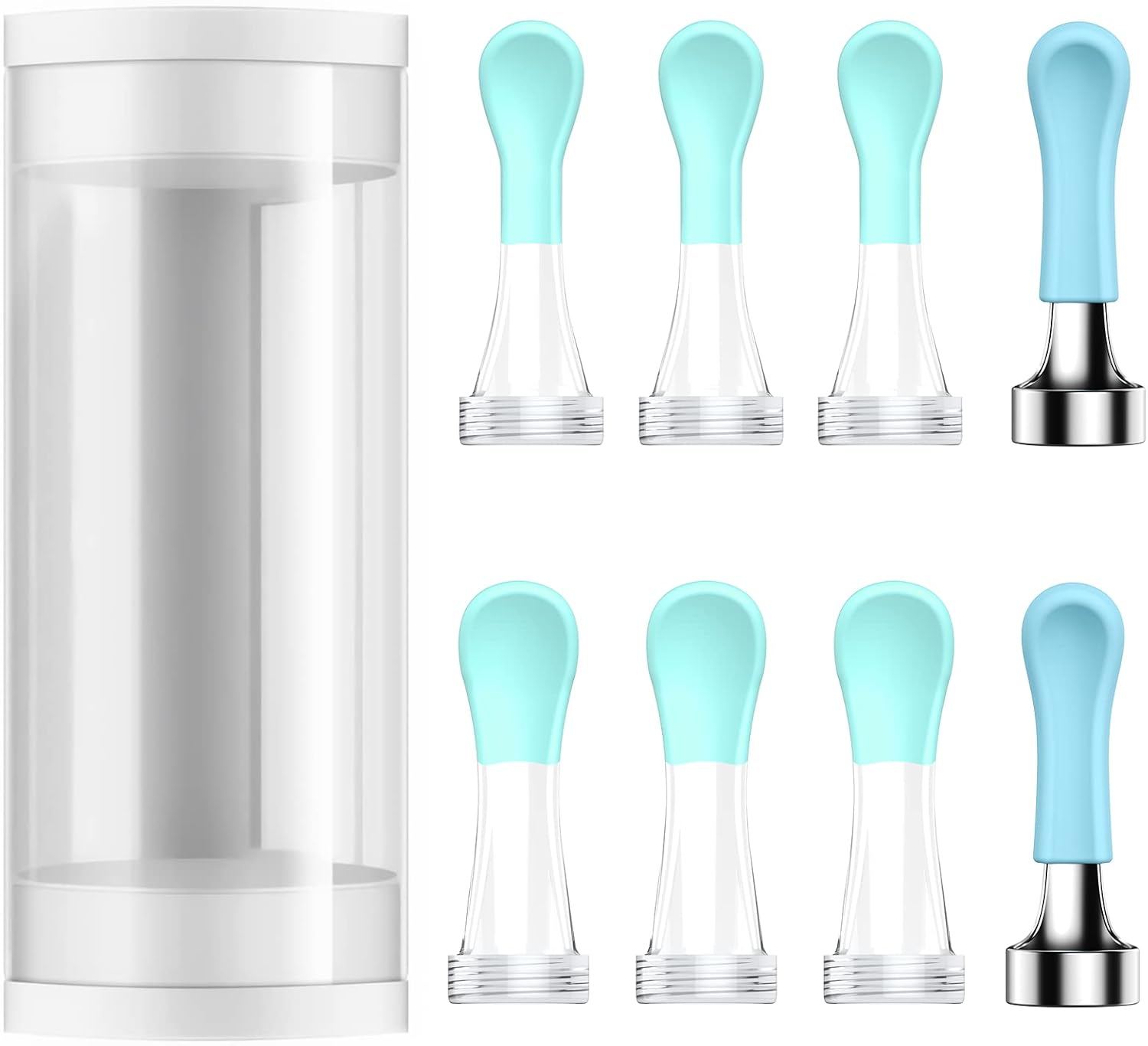 Bebird Ear Cleaner Replacement Tips, 8 Pieces Waterproof Silicone Ear Spoon for Ear Wax Removal Endoscope, BEBIRD Original Ear Cleaner Tips Set for W3/R3/T15/X3/D3Pro/R1 (New Spiral Structure)