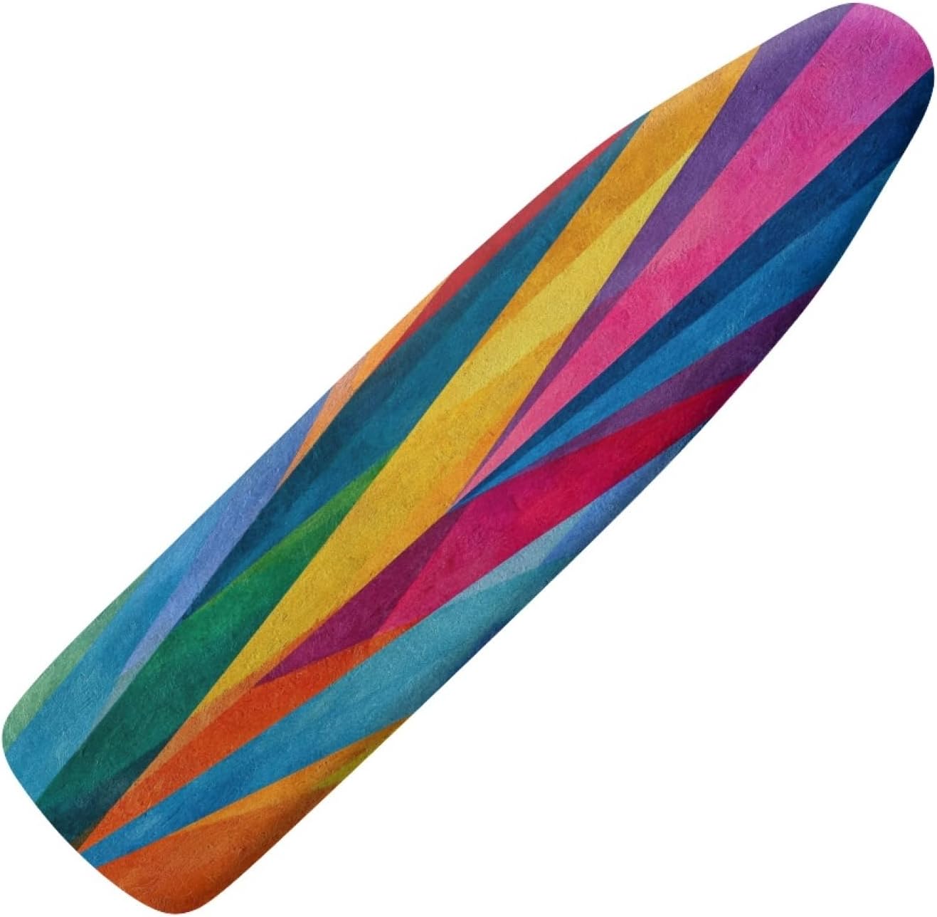 Ironing Board Cover 14x48 Vibrant Rainbow Stripes Iron Board Cover with Padding Heat Reflective,Scorch Resistant Thick Padding,Snug Fit Non-Slip Nose Pocket Fastener Straps Elastic Edges