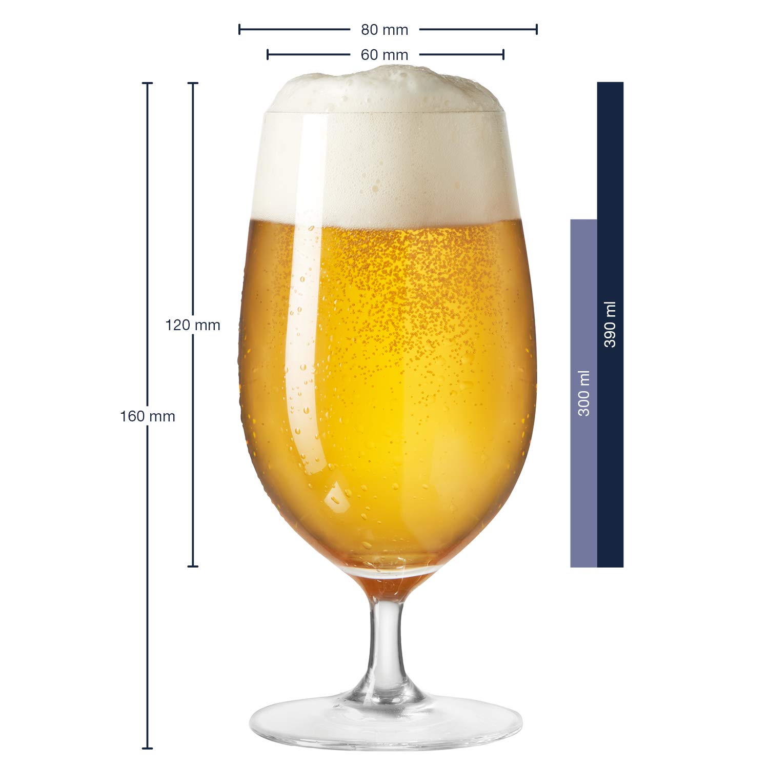 LEONARDO HOME CIAO+ Bicchieri da birra in vetro, trasparente, 6 pezzi (confezione da 1)