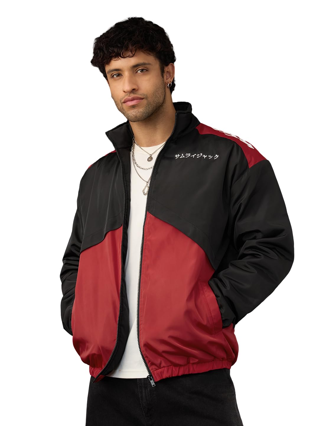the souled store Cartoon Network: Samurai Jack Men and Boys Full Sleeves Stand Collar Graphic Printed Polyester Oversized Fit Lightweight Streetwear Racer Jacket-picture-40