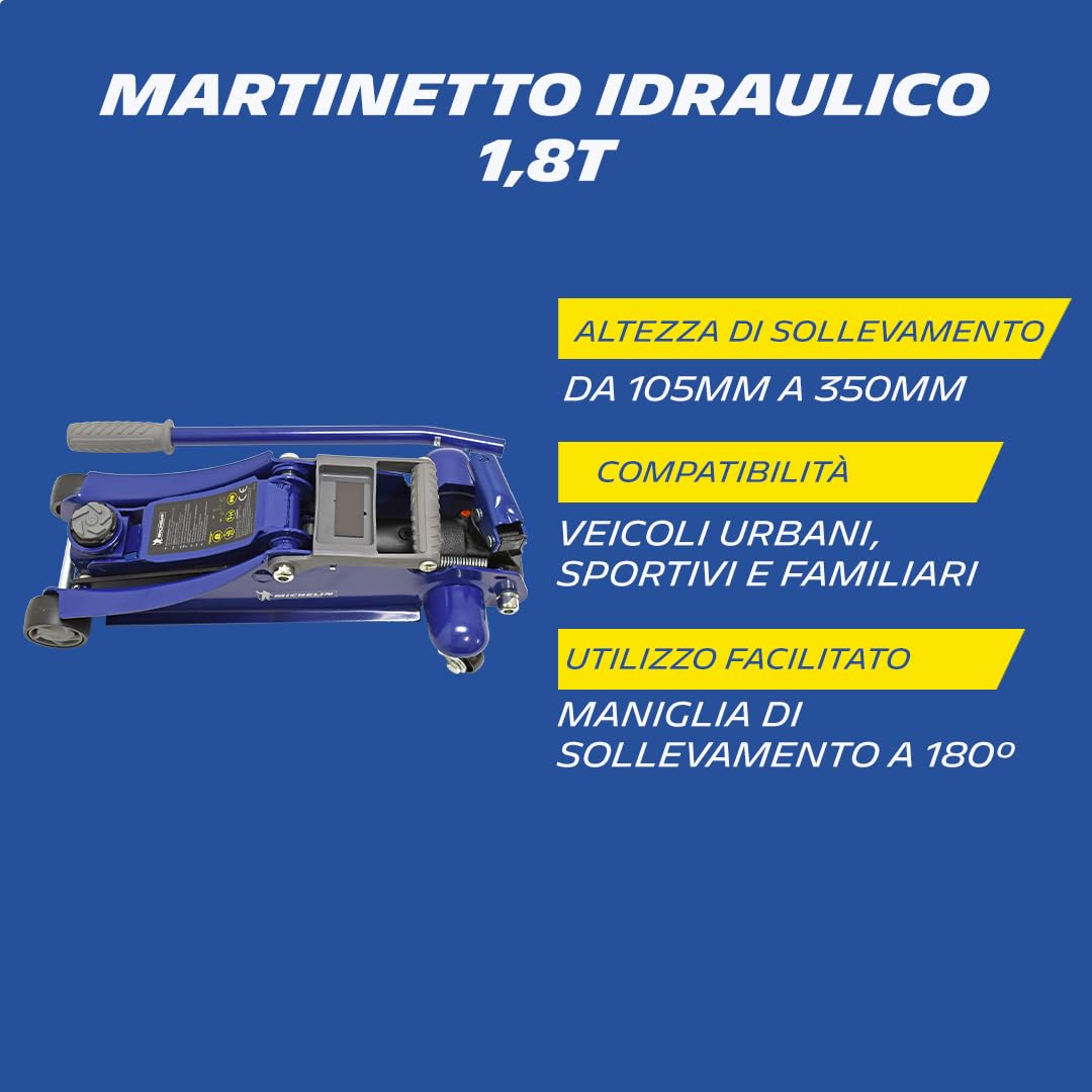 MICHELIN Cric idraulico a carrello da 1,8 tonnellate