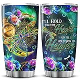 KOIXA Dragonfly Tumbler I Will Hold You In My Heart Until I Hold You In Heaven Rose Flower Mandala D