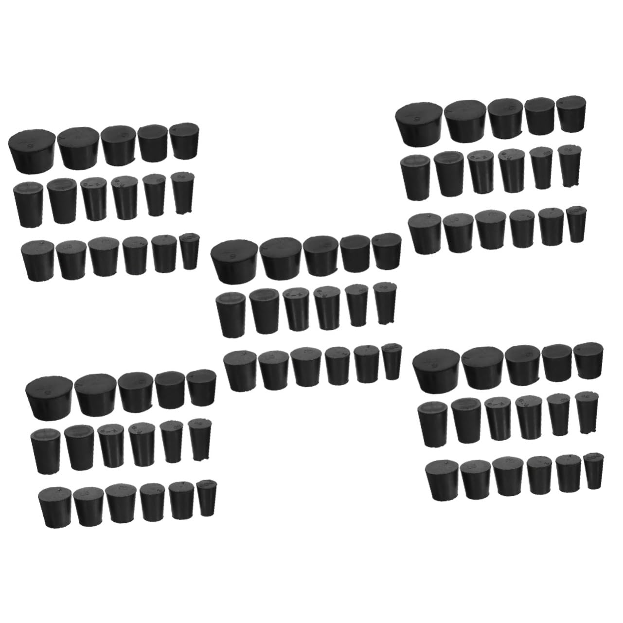 Amosfun 5 Ensembles Bouchons Caoutchouc pour Tubes À Bouchons Étanches pour Laboratoire Disponibles 21 Pièces * 5