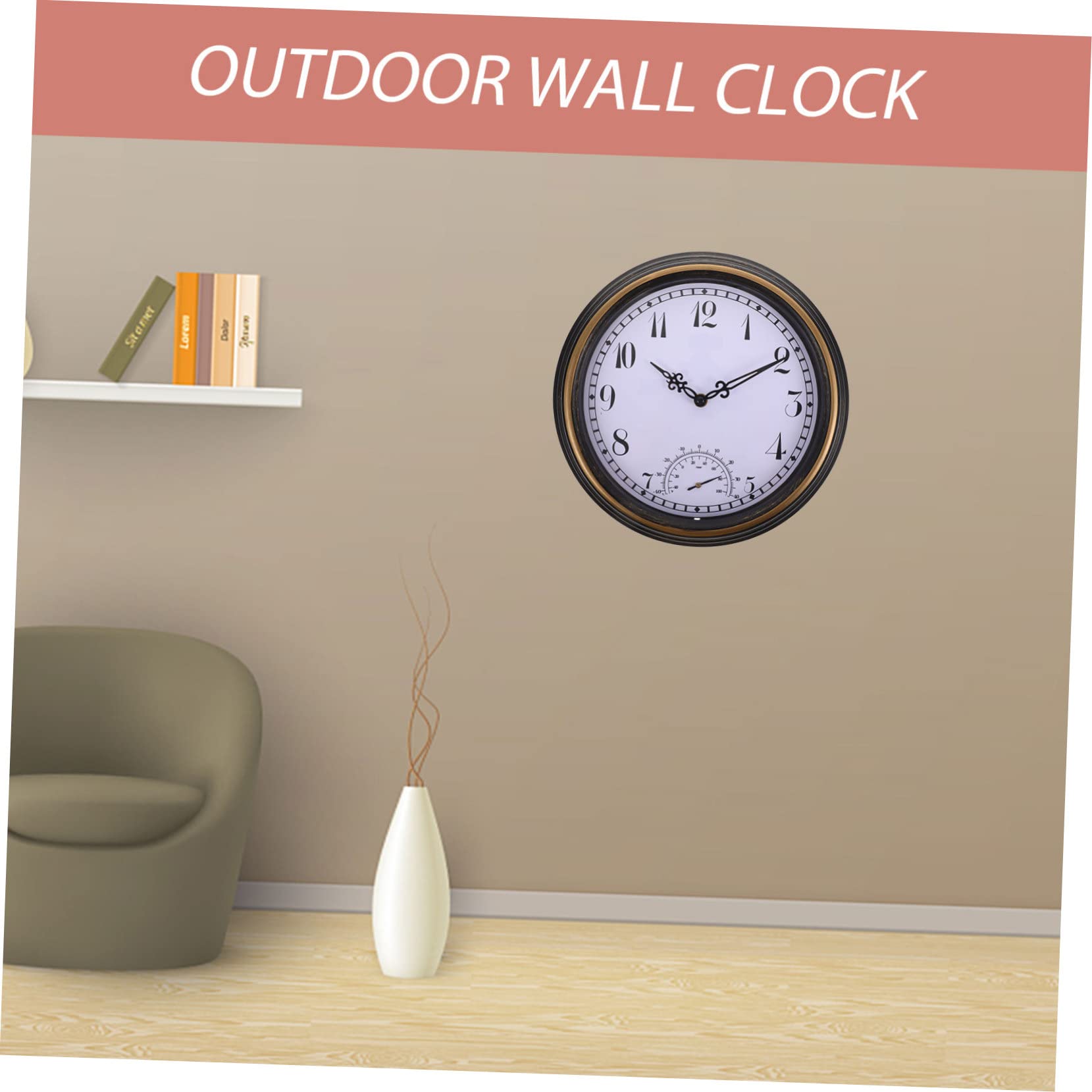 Garneck Orologio Da Parete Con Termometro Orologio Da Muro Moderno Per Casa e Camera Da Letto Decorazione Pratica