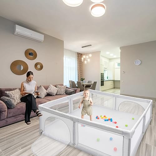 Miniatura 8 de SOSFKIM Bolígrafo de juego para bebés y niños pequeños corralito extra grande para bebés 787 pulgadas corralito simple de alta resistencia fácil de