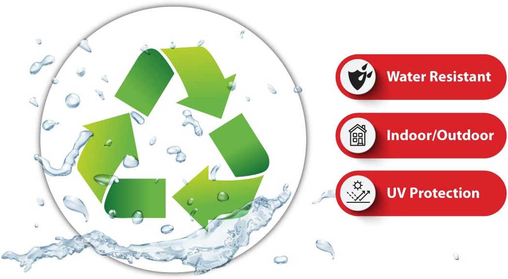 Recycle Sticker Trash Decal for a Recycling Trash Can 5" Round (1, White)