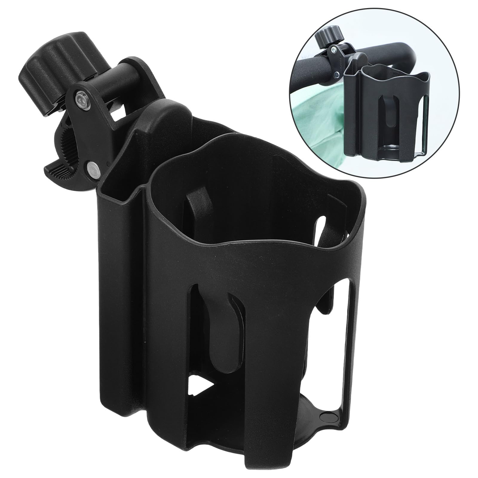 Portavasos en y Andador para Silla de Ruedas Ajustable de Abrazadera Antideslizante Abs, Soporte Resistente para Botellas y Tazas Movilidad Diaria