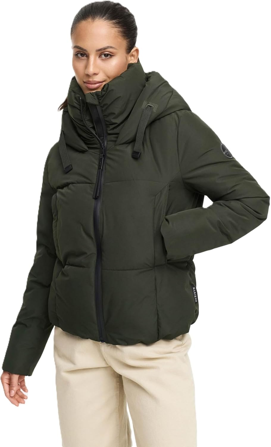 MARIKOO dames winterjas (XS-XXL) - gewatteerd, met capuchon, binnenzijde fleece voering - N086, S