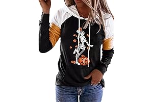 Long Sleeve Pumpkin Graphic Halloween Shirt for Women