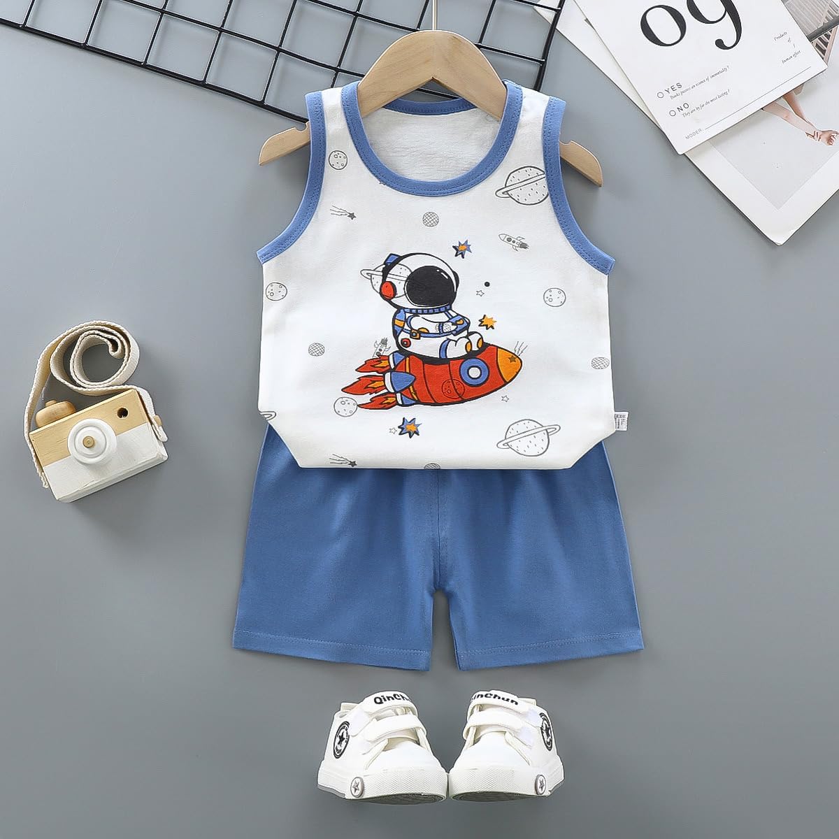 Vagefun Toddler Baby Boy Summer Clothes Cute Dinosaur Tank Tops+Shorts Outfits Lightweight Elastic Cotton Short Sets - Image 2