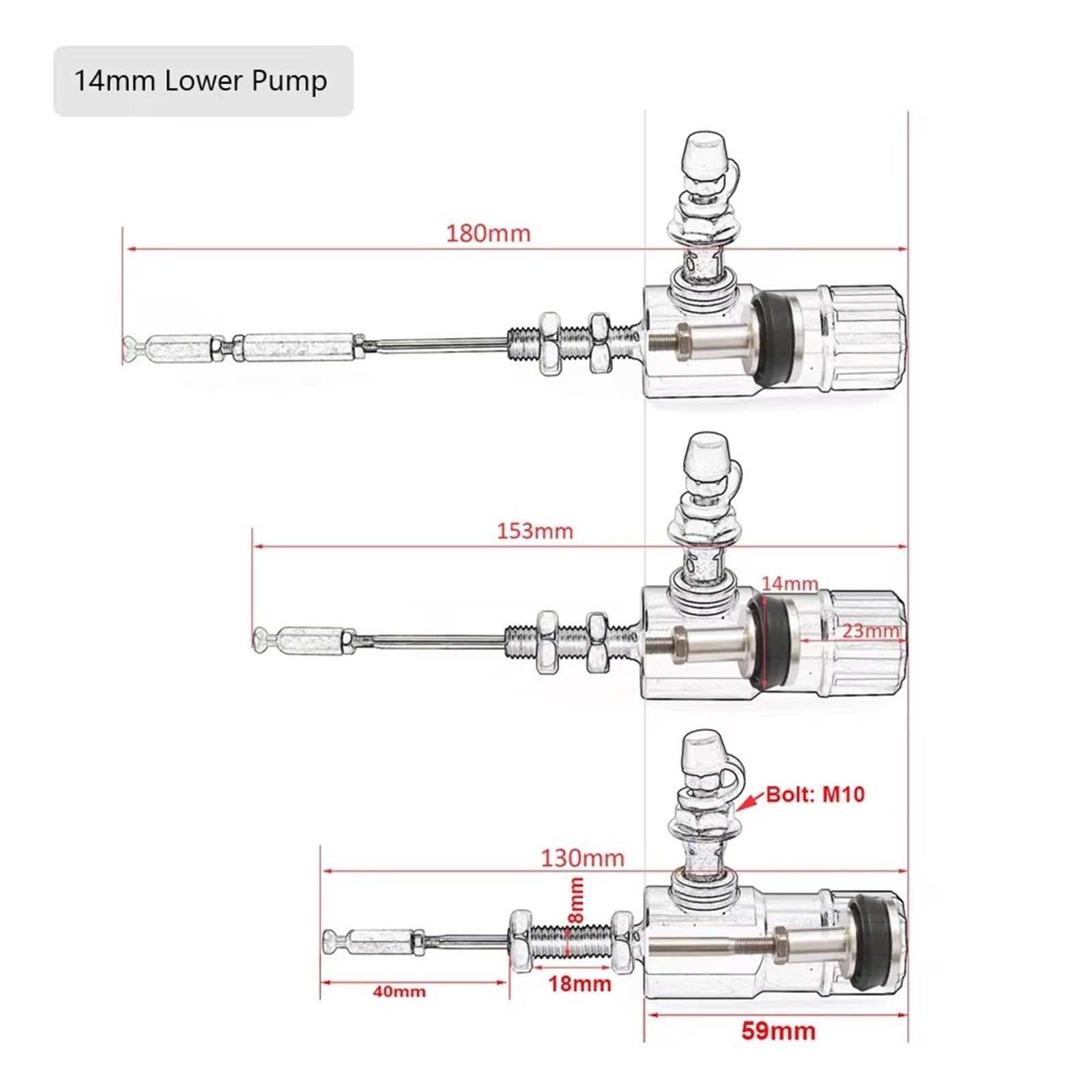 Levier Frein D'Embrayage Pliable Moto Kit D'embrayage Hydraulique Pour Moto, Piston De 14mm, Maître-cylindre Frein, Tuyau 1200mm(Only Hose pump)