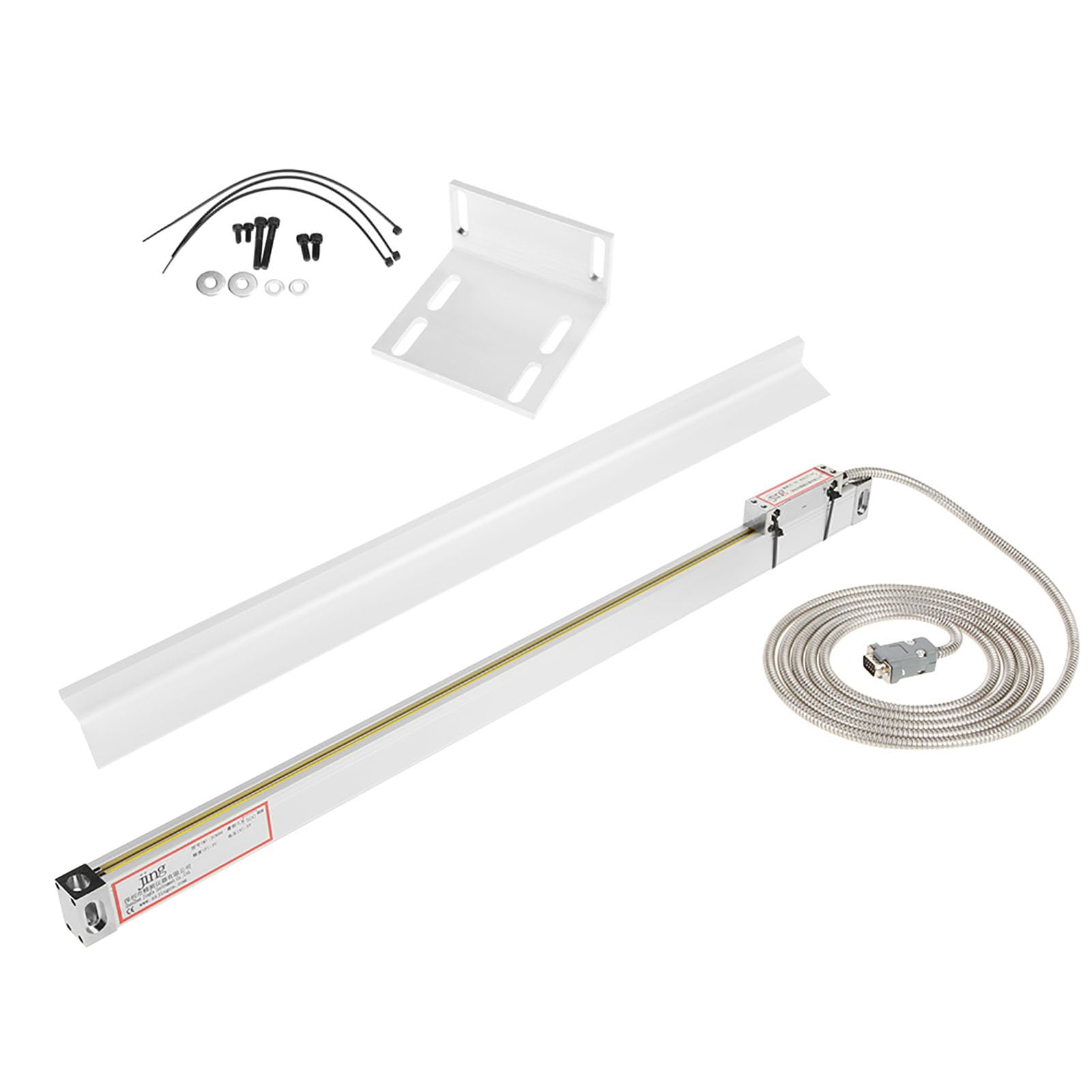 Fafeicy Escala Lineal de 500 Mm con de 5 Rodamientos para Lectura Digital, Cuerpo de Aluminio y Cabezal de Aleación de Zinc, Precisión de ±5 um para Tornos y Fresadoras Compatibles con