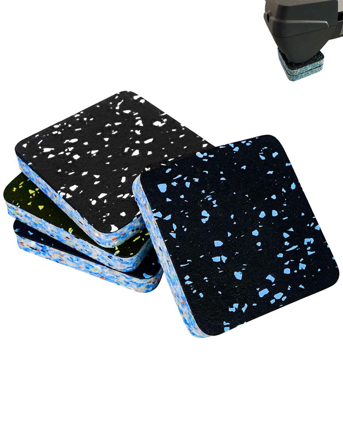 4 pezzi Tappetini per tapis roulant, tappetino fitness, tappetini per attrezzature sportive, ammortizzanti, in gomma, per protezione del pavimento o del tappeto(Colore casuale)