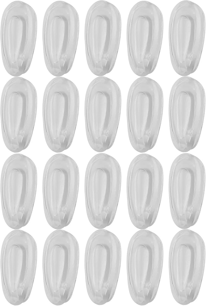 Toyvian Silicone Eyeglasses Nose Pads Replacement Quick and Easy Cartridge Installation 10 Pairs with Waterdrop Shape Anti-Slip Design to Minimize Nose Bridge Pressure for Sports