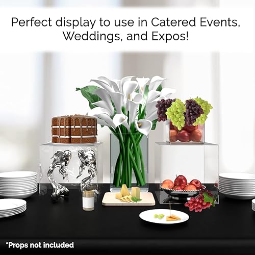 Miniatura 2 de Caja elevadora de acrílico de 12 pulgadas con un lado abierto, sin tapa, versátil y cuadrado transparente de plexiglás para mercancías al por menor