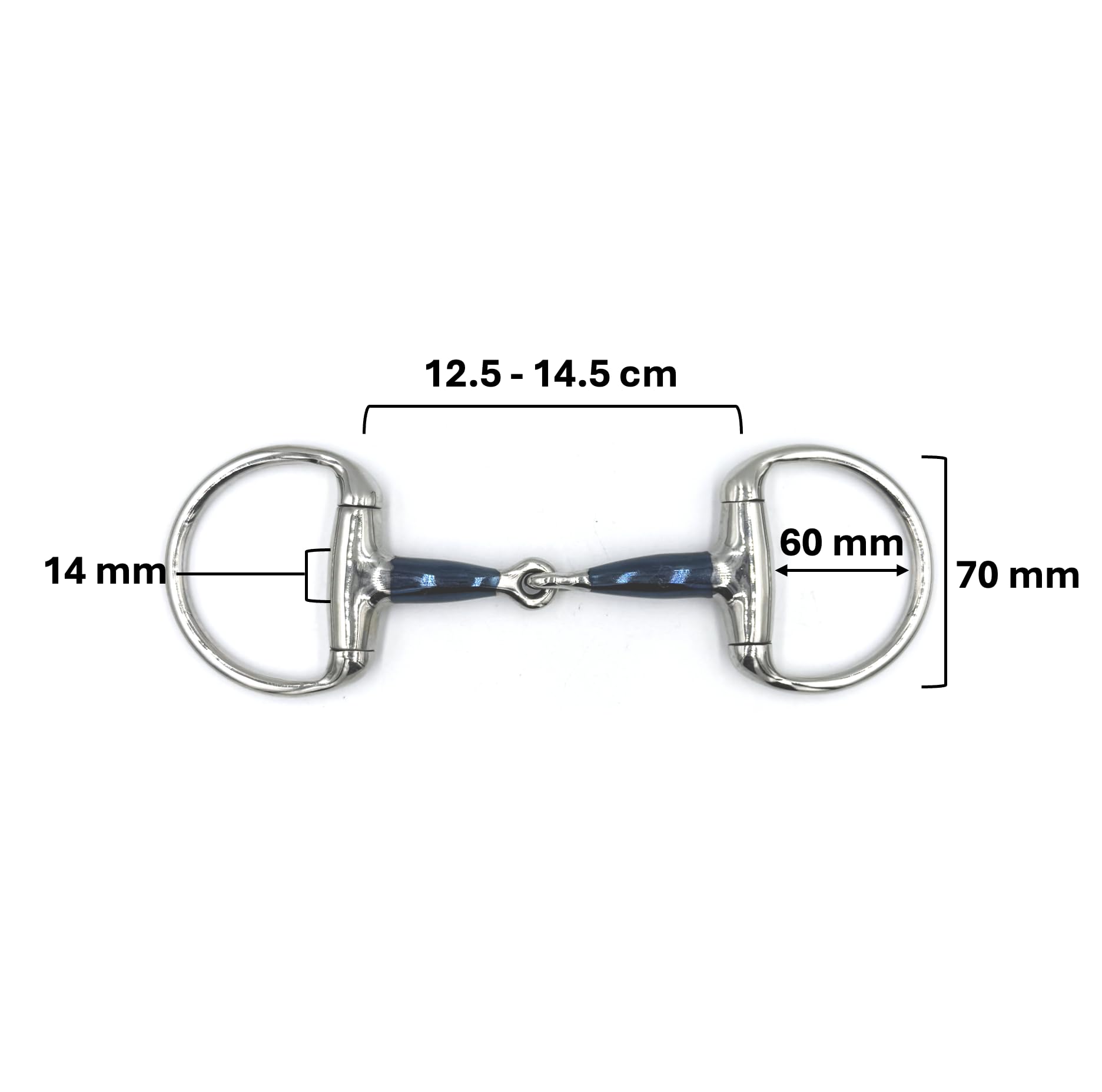 ES0280 Gebiss Sweet Iron Olivenkopfgebiss Olivenkopftrense Einfach Gebrochen aus Edelstahl Ringdurchmesser 70 mm Gebissstärke 14 mm (13.5 cm)