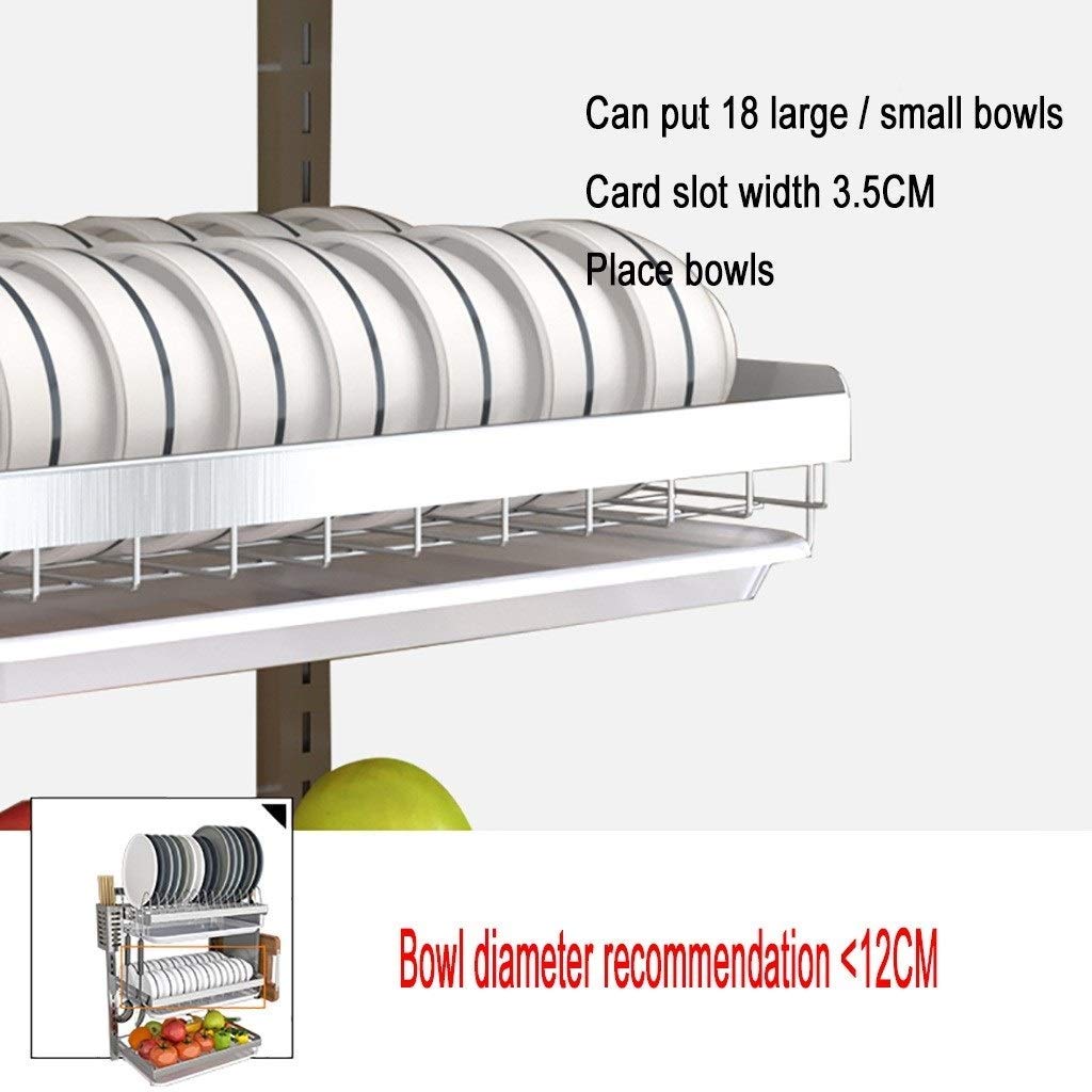 Rejilla de Drenaje para Platos de Acero Inoxidable montada en la Pared de Cocina con instalación Perforada de Bandeja de Drenaje - 3 Capas
