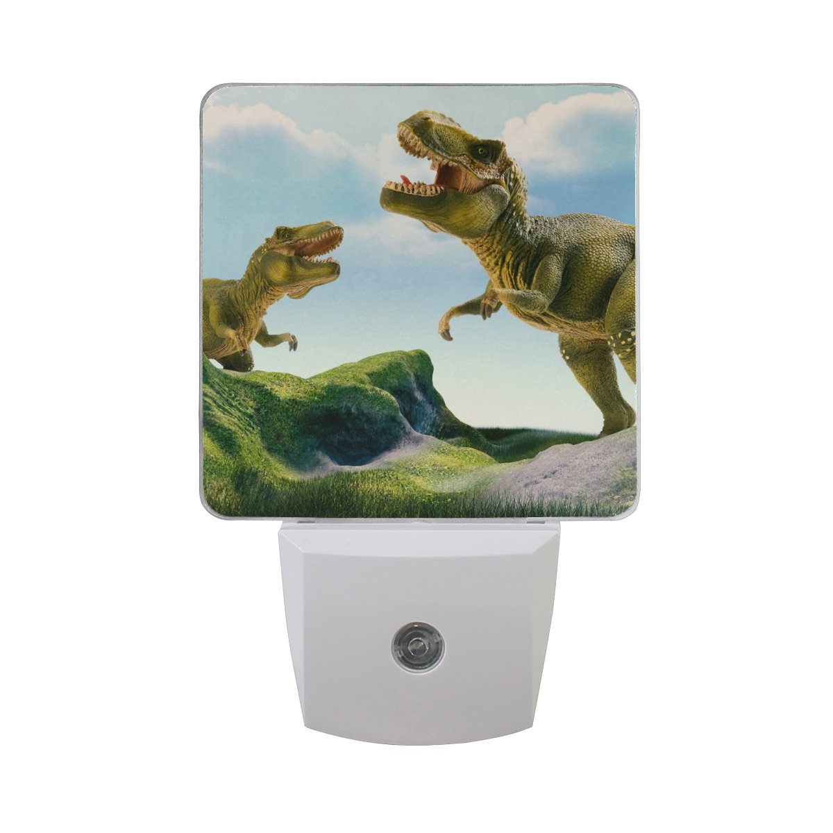 Plug-in LED Night Light Lamp Dinosaur Printing with Dusk to Dawn Sensor for Bedroom Bathroom Hallway Stairways 0