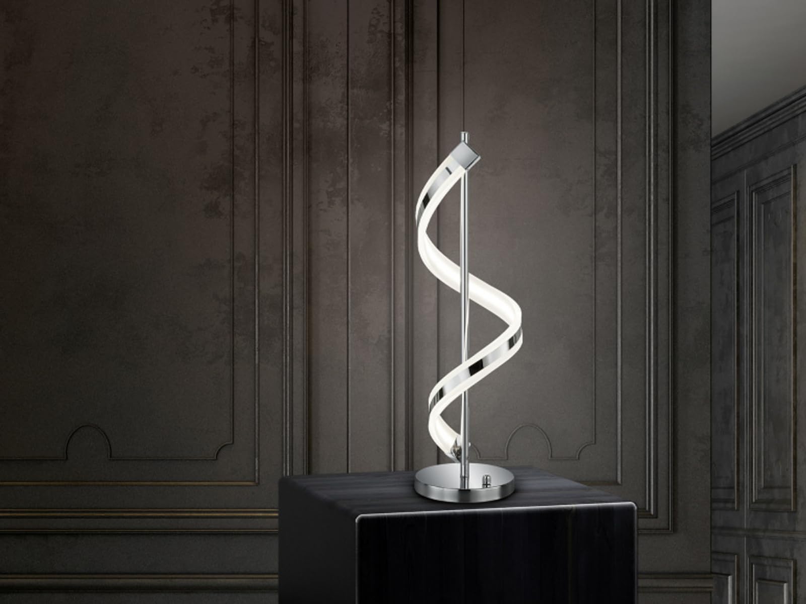 Trio Leuchten LED Tischleuchte Sydney 572910106, Metall chrom, inkl. 14.5 Watt LED, 20 x 20 x 63 cm