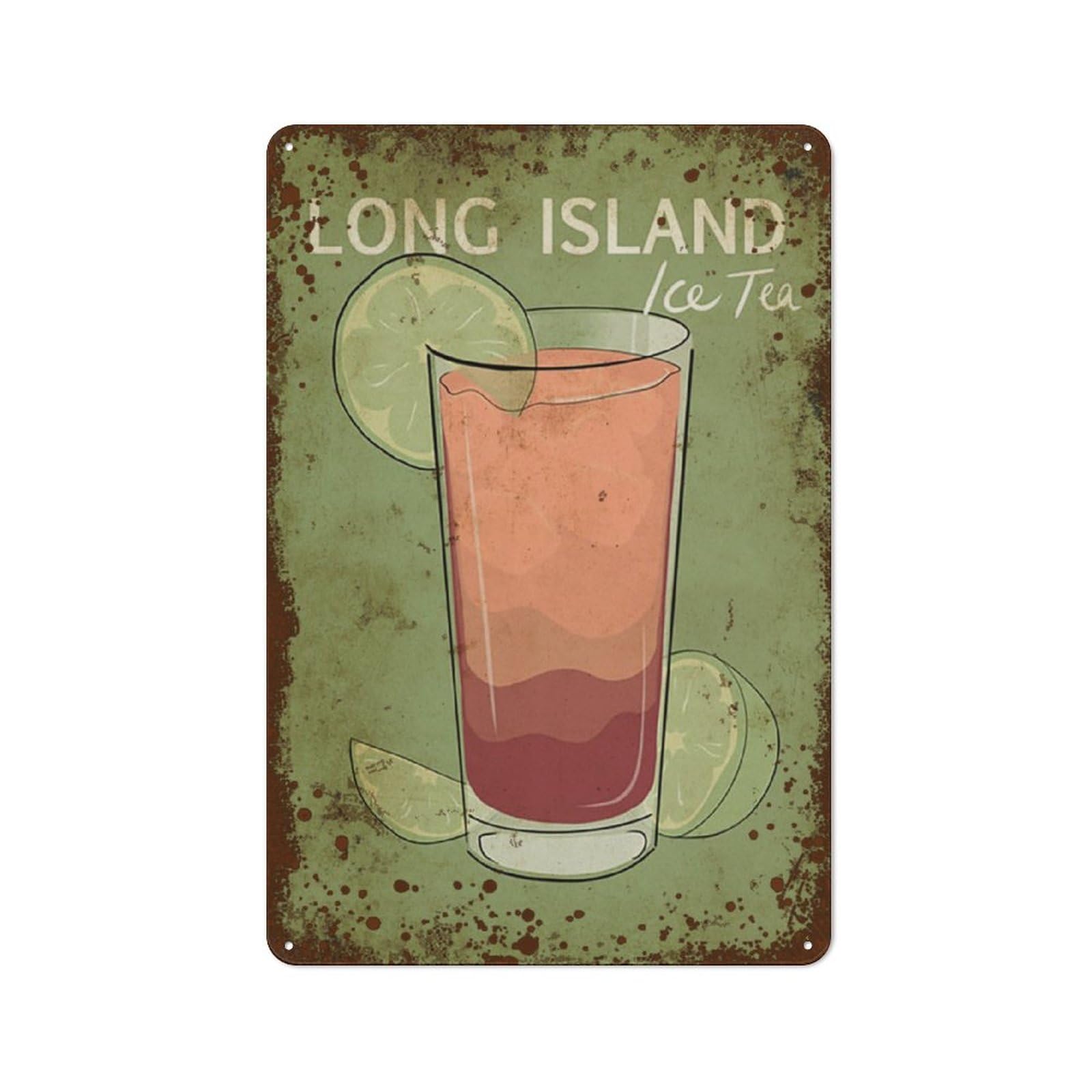 Kwqdozf Style-9 8X12 Inch Long Island Iced Tea, Cocktail Wall Art ,Drink Vintage 5.5X8 In
