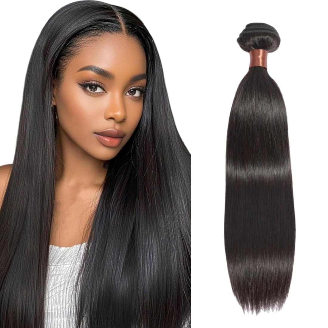 ANGIE QUEEN Hair Straight Single Bundles Human Hair 18 Inch 100% Unprocessed Virgin Remy Human Hair Weave Sew In Weft Hair Extension Human Hair