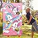 Blulu Unicorn Bean Bag Toss Game for Kids Outdoor Toys Unicorn Toss Game Banner with 3 Nylon Bean Bags Birthday Party Game Backyard Yard Activities for Toddler Birthday Gift for Girls