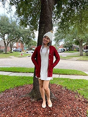 TARSE Women's Open Front Cardigan Sweaters Long Sleeves Cable Knit Outwear Chunky Knitwear Coat with Pockets